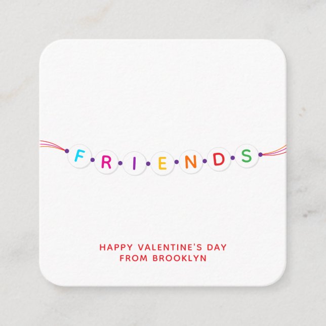 Freunde niedliche Freundschaft Armband Valentinsta Begleitkarte (Vorderseite)