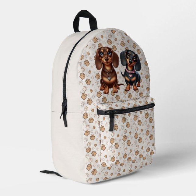 Freunde niedlicher Dackeln Bedruckter Rucksack (Rückseitige Ecke links)