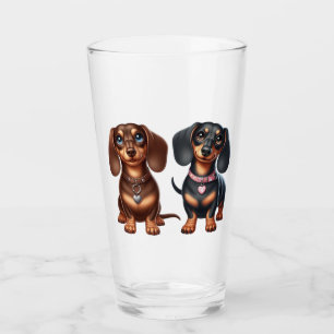 Freunde niedlicher Dackeln Glas