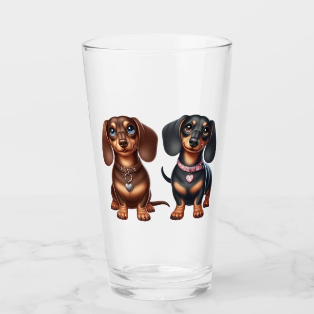 Freunde niedlicher Dackeln Glas (Vorderseite)