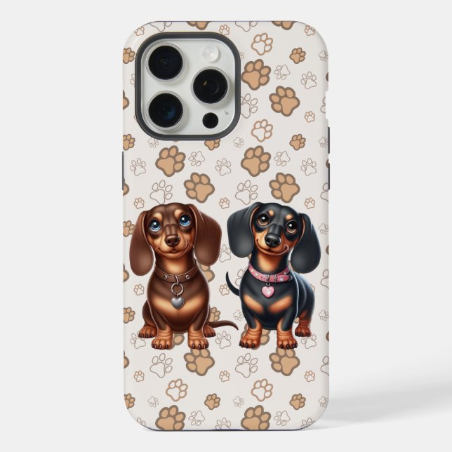 Freunde niedlicher Dackeln iPhone 15 Pro Max Hülle (Rückseite)