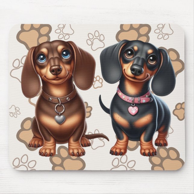 Freunde niedlicher Dackeln Mousepad (Vorne)