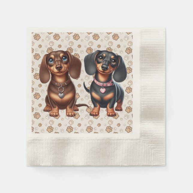 Freunde niedlicher Dackeln Serviette (Vorderseite)