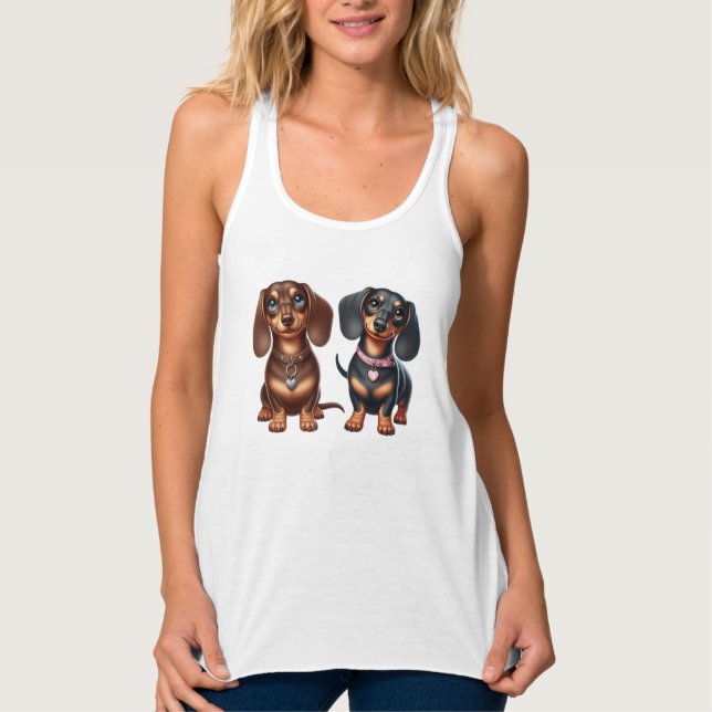 Freunde niedlicher Dackeln Tank Top (Vorderseite)