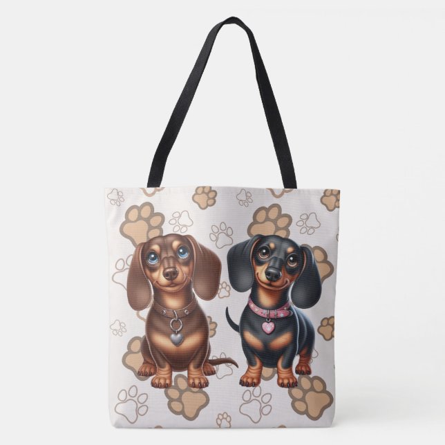 Freunde niedlicher Dackeln Tasche (Vorderseite)