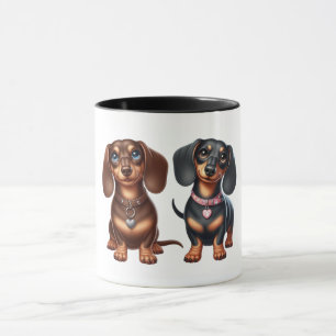 Freunde niedlicher Dackeln Tasse