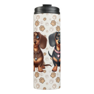 Freunde niedlicher Dackeln Thermosbecher