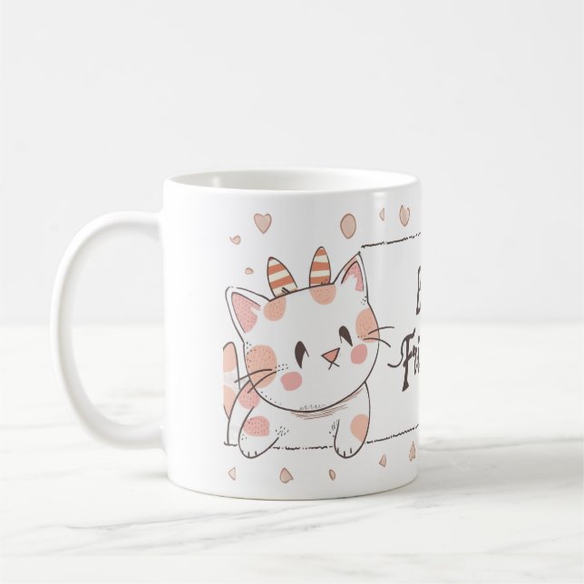Freunde niedlicher Katzen Kaffeetasse (Links)