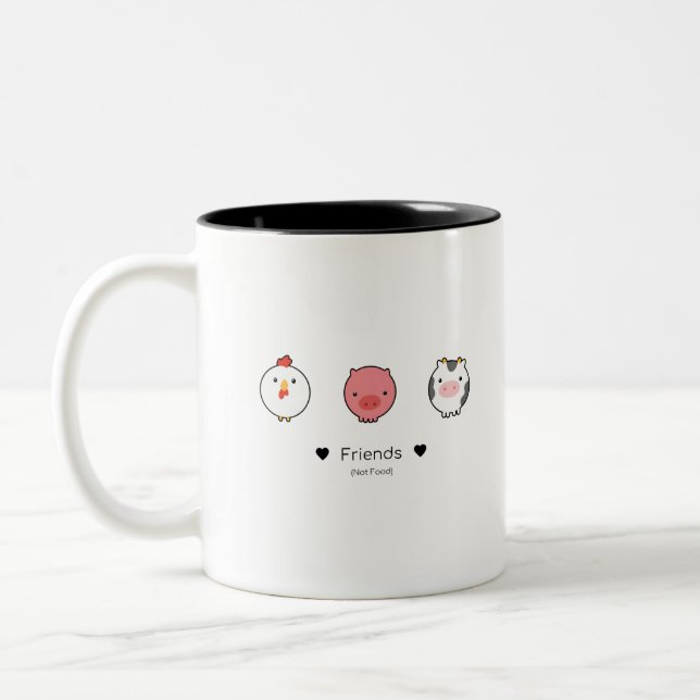Freunde ohne Essen Zweifarbige Tasse (Links)