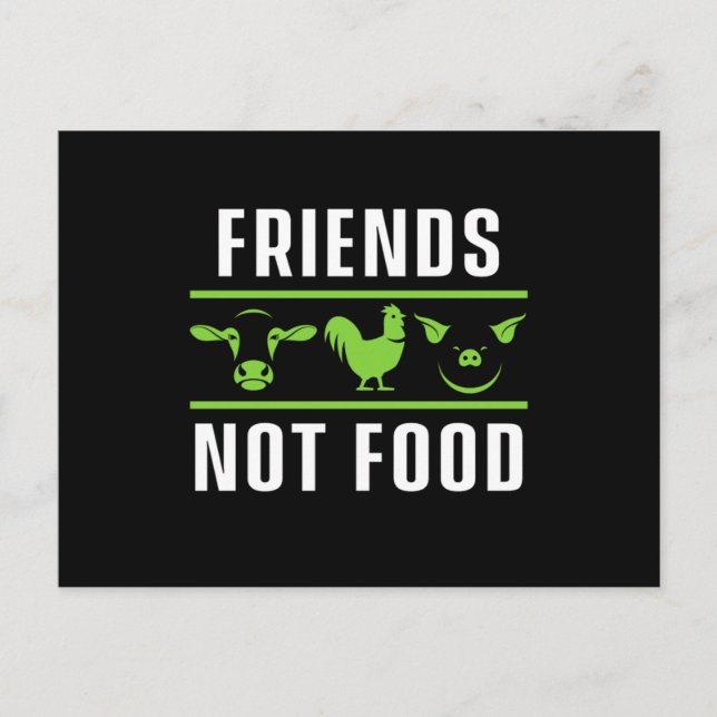 Freunde ohne Lebensmittel Vegane vegetarische Tier Postkarte (Vorderseite)