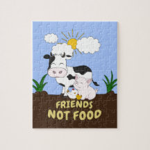 Freunde ohne Nahrung - Niedliche Kuh, Schwein und