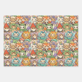 Freunde-Parade | Süße Tier-Verpackungspapiere Geschenkpapier Set