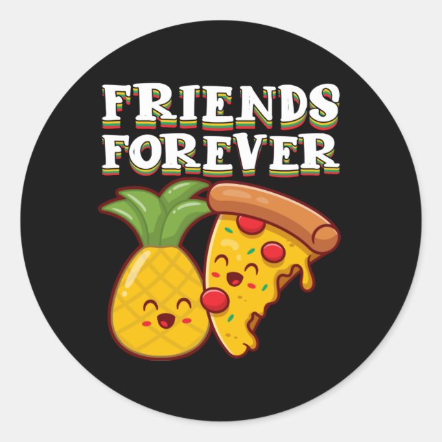 Freunde Pizza Pizza Runder Aufkleber (Vorderseite)