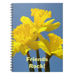 Freunde rocken! Notizbuch Gelbe Narzissen Blumen Notizblock