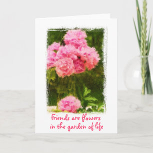 Freunde sind Blume Zitat Peony Card Karte