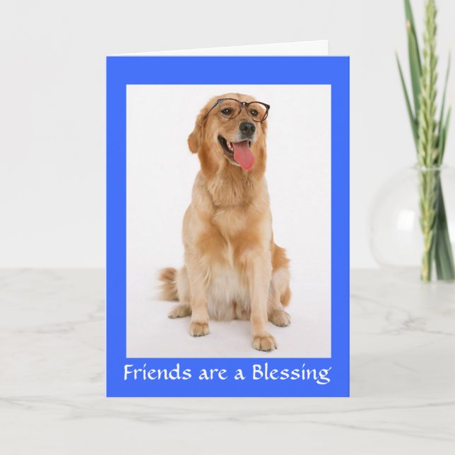 Freunde sind eine "Sessing Golden Retriever Dog Ca Karte (Vorderseite)