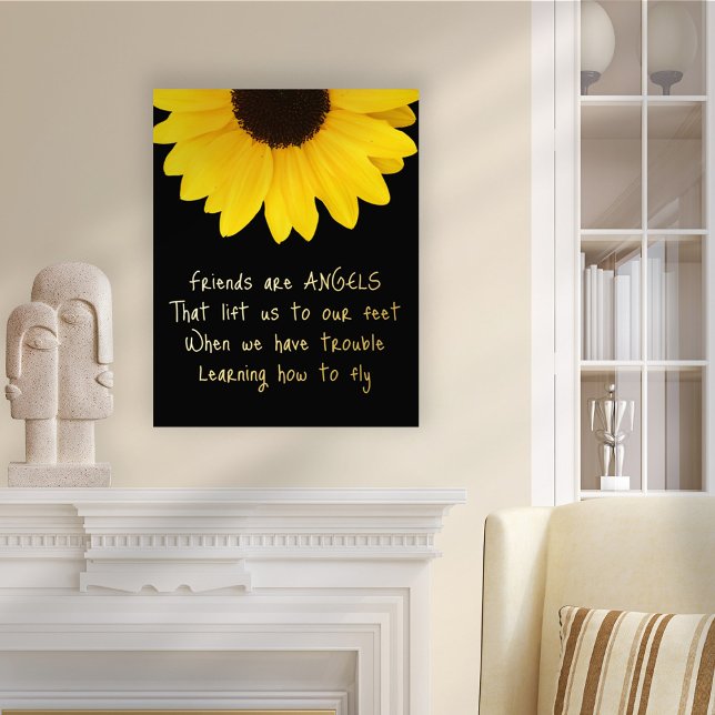 Freunde sind Engel Inspirierend Zitat Sonnenblumen Foliendrucke (Von Creator hochgeladen)