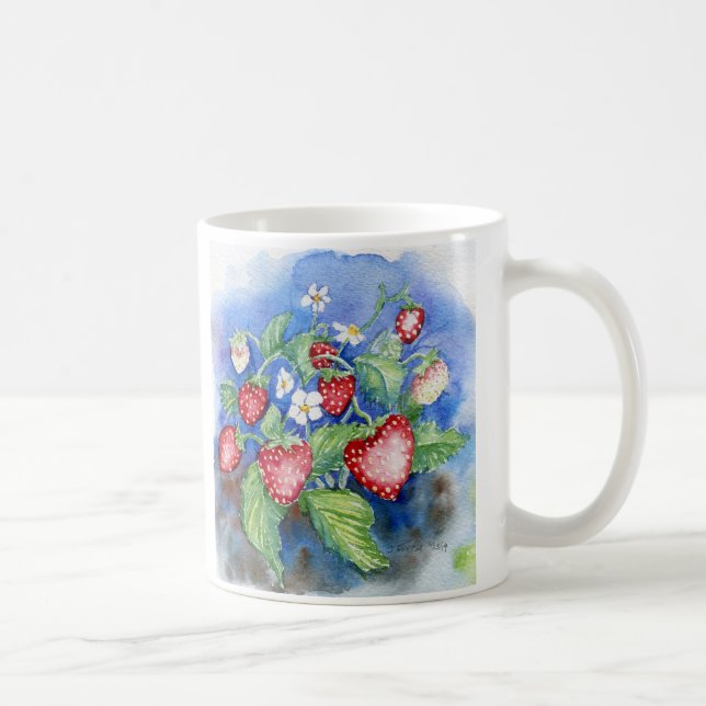 "Freunde sind Erdbeer" Kaffee-Tasse Kaffeetasse (Rechts)