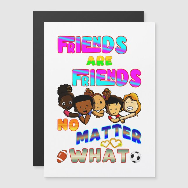 Freunde sind Freunde, egal was Magneteinladung (Vorne/Hinten)