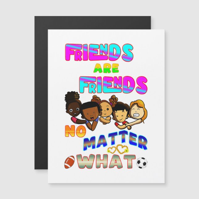 Freunde sind Freunde, egal was Magneteinladung (Vorne/Hinten)