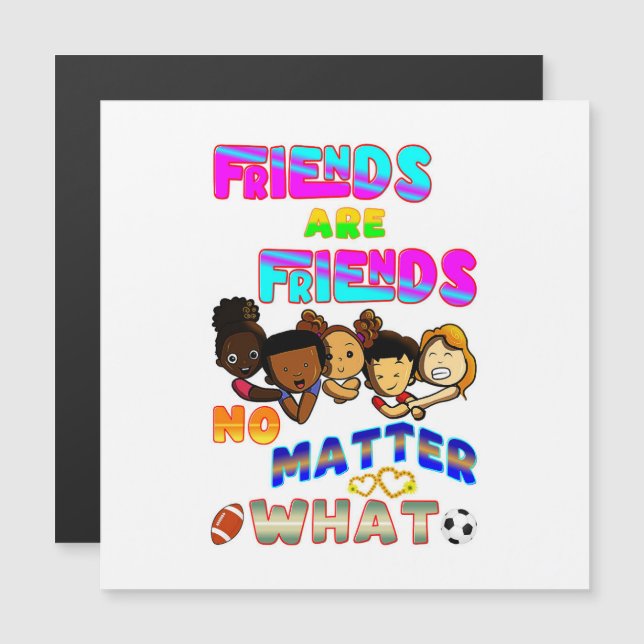 Freunde sind Freunde, egal was Magneteinladung (Vorne/Hinten)