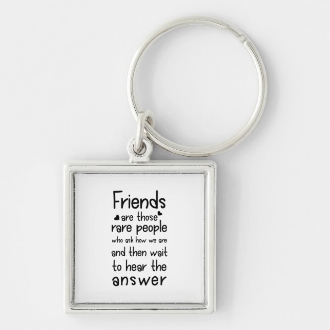 Freunde sind seltene Menschen Friendship Zitat Bla Schlüsselanhänger (Vorne)