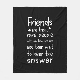 Freunde sind seltene Menschen Friendship Zitat Sch Fleecedecke