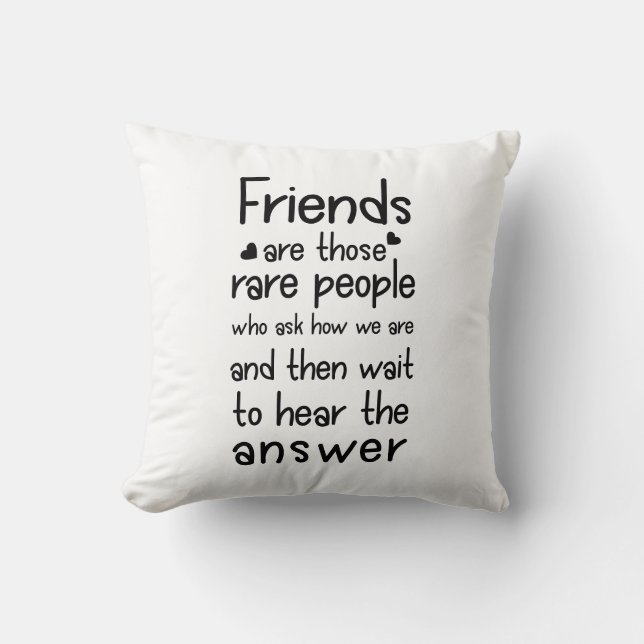 Freunde sind seltene Menschen Friendship Zitat Sch Kissen (Vorderseite)