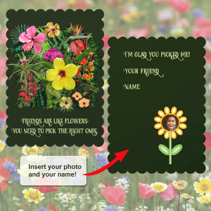 Freunde sind wie Blume 🌻 Fotokarte Dankeskarte