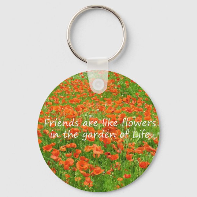 Freunde sind wie Blume Schlüsselanhänger (Vorderseite)