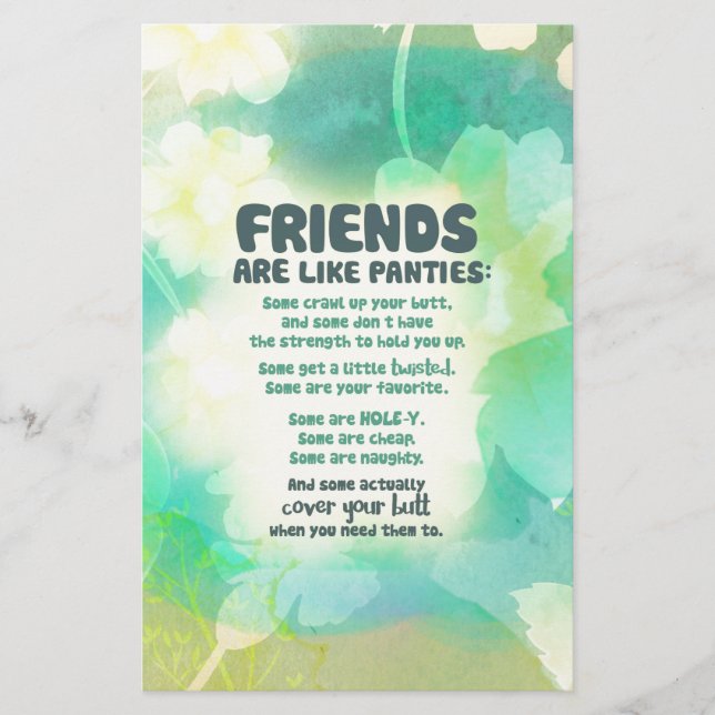 Freunde sind wie Panties (Vorderseite)