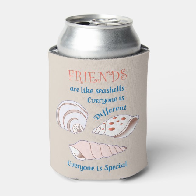 Freunde sind wie Seashells Can Cooler Dosenkühler (Kanne Vorderseite)