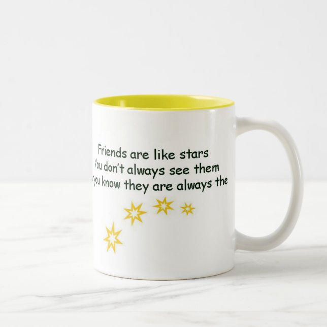 Freunde sind wie Sterne Zweifarbige Tasse (Rechts)