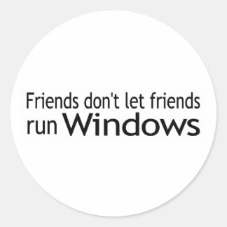 Freunde starten Windows Runder Aufkleber