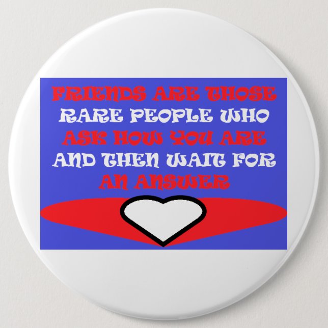 Freunde thematische Farben rot-weiß Design hat Hut Button (Vorderseite)