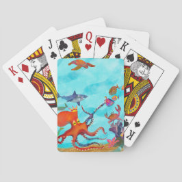 Freunde und Anemonen spielen Karten Spielkarten