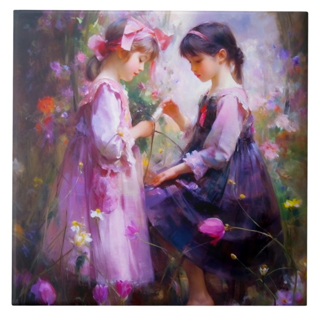 Freunde und Blume 2 Fliese (Vorderseite)