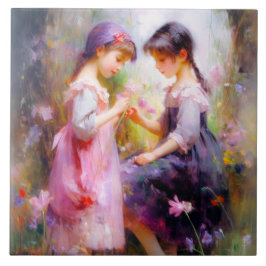 Freunde und Blume Fliese