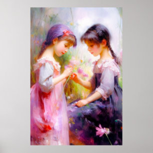 Freunde und Blume Poster