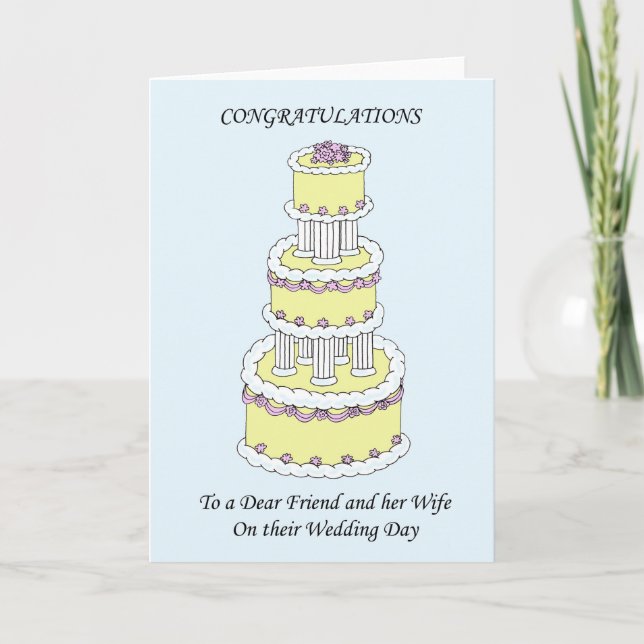 Freunde und Ehefrau Hochzeitstag Herzlichen Glückw Karte (Vorderseite)