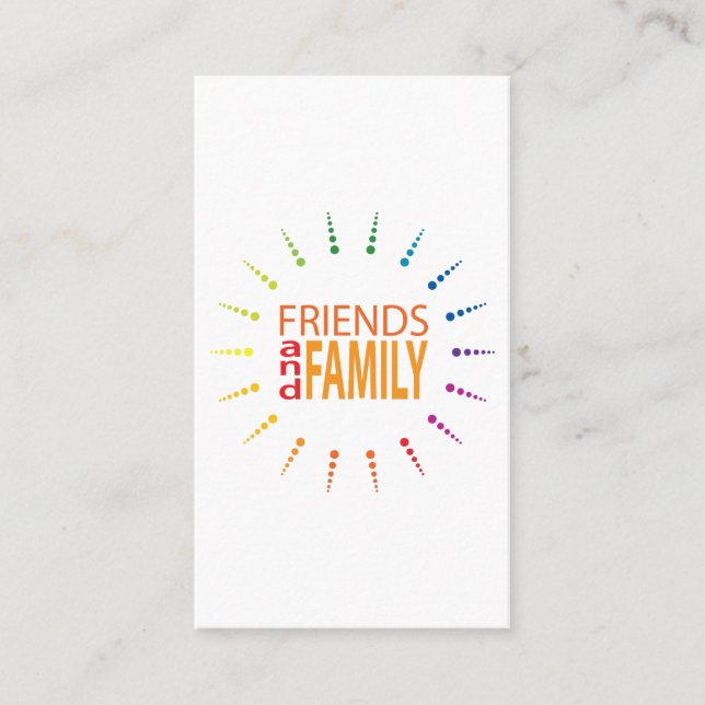 Freunde und Familie rainbowBurst Empfehlungskarte (Vorderseite)