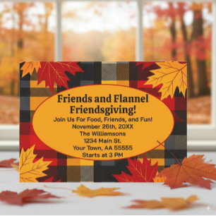 Freunde und Flanell Freunde-Fest Plaid-Einladung Einladung