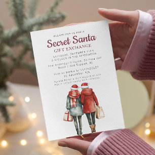 Freunde und Geschenktaschen Geheimnis Weihnachten  Einladung