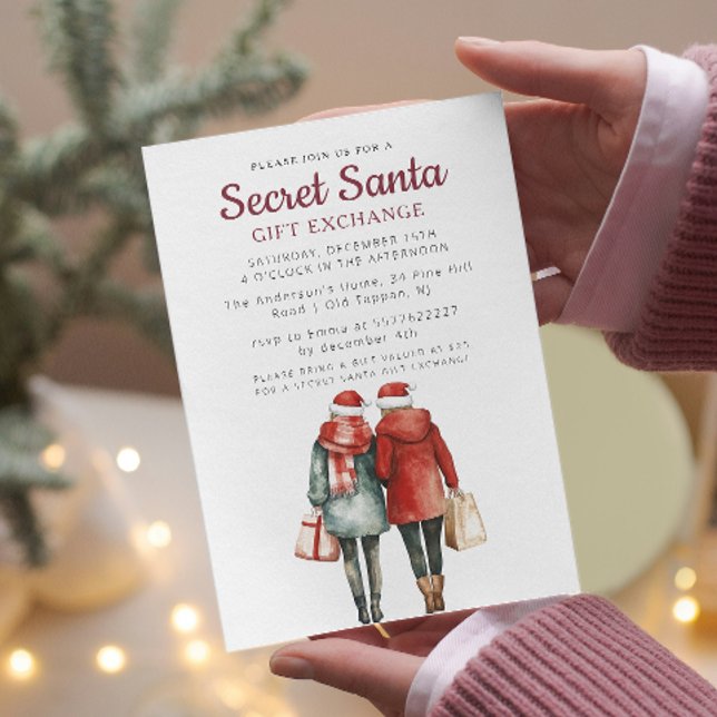 Freunde und Geschenktaschen Geheimnis Weihnachten  Einladung (Von Creator hochgeladen)
