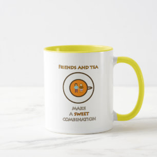 Freunde und Tee - eine süße Kombination - Teesloga Tasse