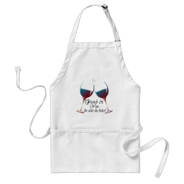 Freunde und Wein, je älter, je besser, Schürze (Vorne)