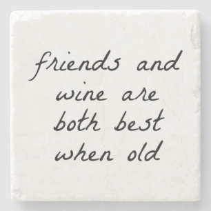 Freunde Und Wein Marmorstein Untersetzer
