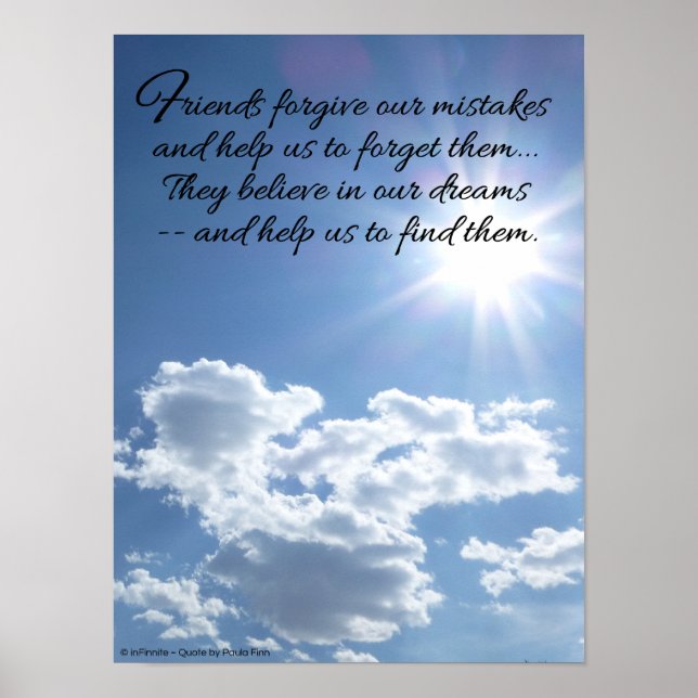 Freunde verzeihen unseren Fehlern...Inspiration Poster (Vorne)