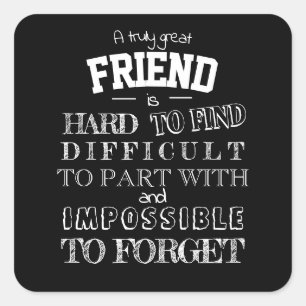 Freunde Vielen Dank Dankbarkeit Geschenkskript-bes Quadratischer Aufkleber