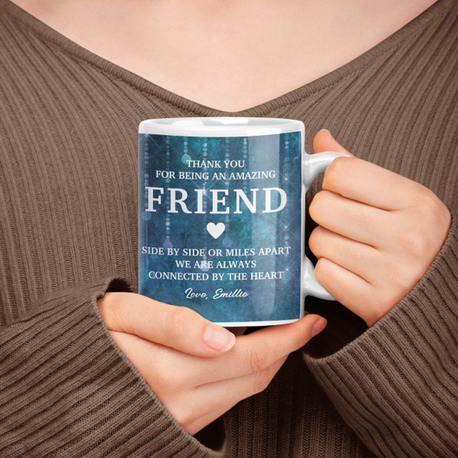 Freunde Vielen Dank Herzlichen Dank für die Person Kaffeetasse (Friend Thank You Heartfelt Message Personalized Coffee Mug
)